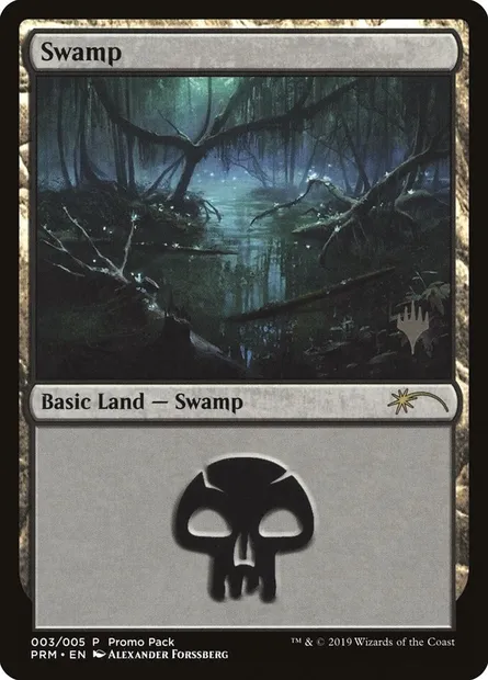 Swamp, Magic card PPP1 3 — M20 Promo Packs set