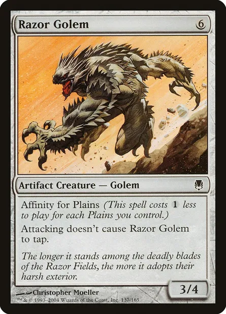 Razor Golem, Magic card DST 137 — Darksteel set
