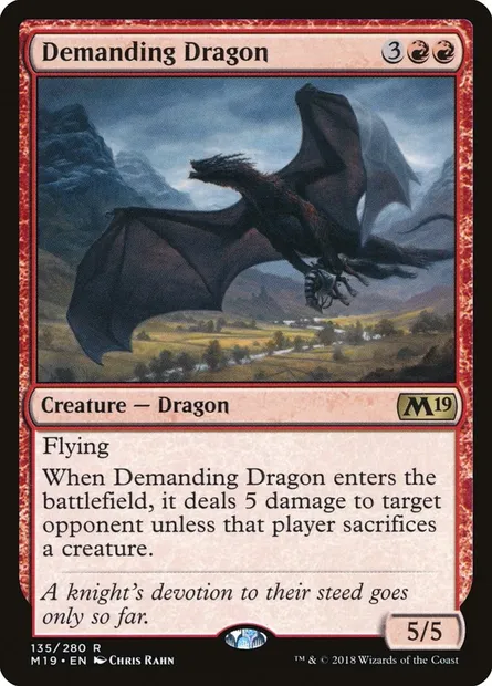 Demanding Dragon, Magic card M19 135 — Core Set 2019 set