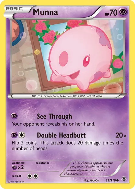 Munna, Pokémon card PHF 39 — Phantom Forces set