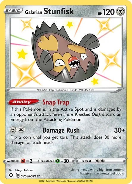 Galarian Stunfisk, Pokémon card SHF SV088 — Shining Fates set