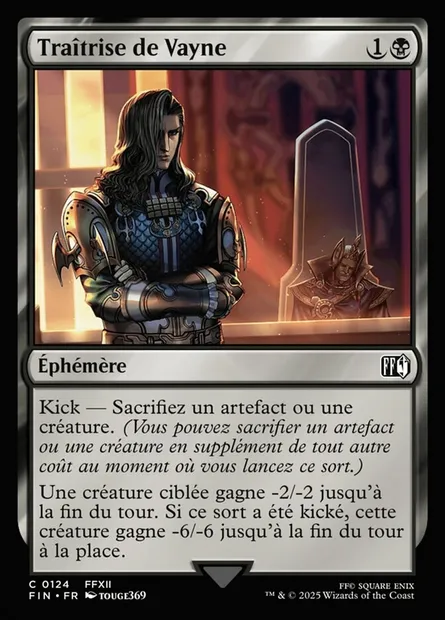 Traîtrise de Vayne, carte Magic FIN 124 — extension Final Fantasy