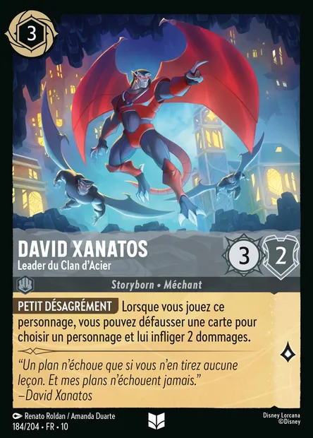 David Xanatos - Leader du Clan d'Acier, carte Disney Lorcana CH10-184 — extension Lueurs dans les Profondeurs