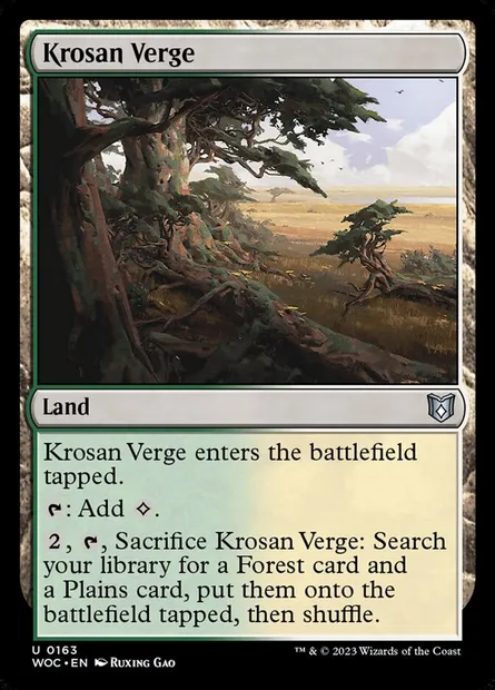 Krosan Verge, Magic card WOC 163 — Wilds of Eldraine Commander set