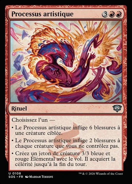 Processus artistique, carte Magic SOS 108 — extension Secrets of Strixhaven