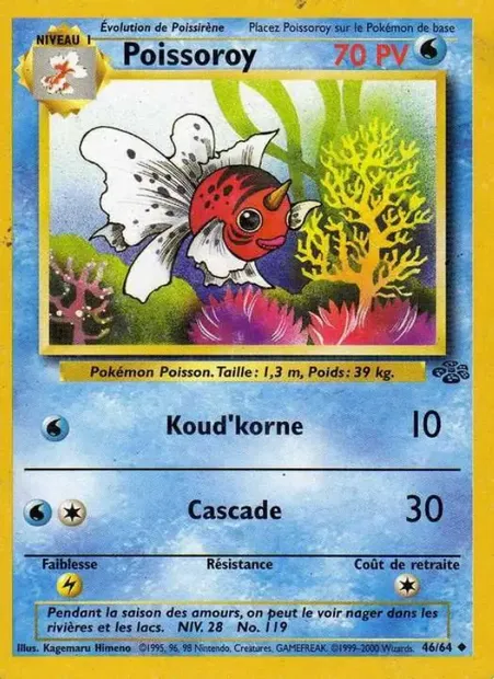 Poissoroy, carte Pokémon JU 46 — extension Jungle