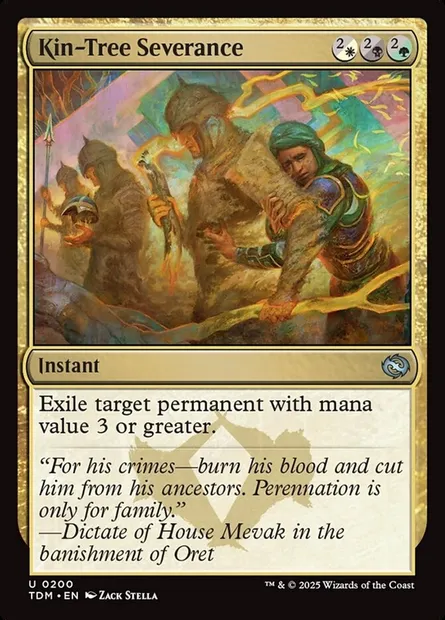 Kin-Tree Severance, Magic card TDM 200 — Tarkir: Dragonstorm set