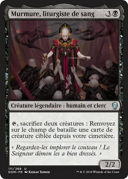 Murmure, liturgiste de sang, carte Magic DOM 111 — extension Dominaria