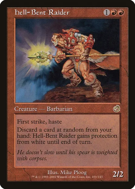 Hell-Bent Raider, Magic card TOR 101 — Torment set