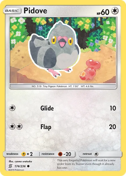 Pidove, Pokémon card UNM 174 — Unified Minds set