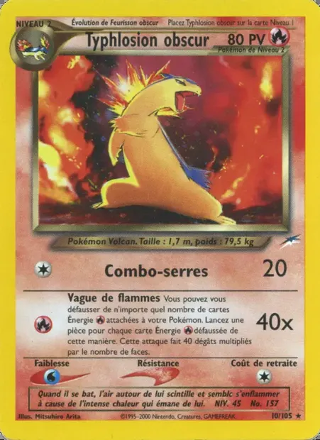Typhlosion obscur, carte Pokémon NDE 10 — extension Neo Destiny
