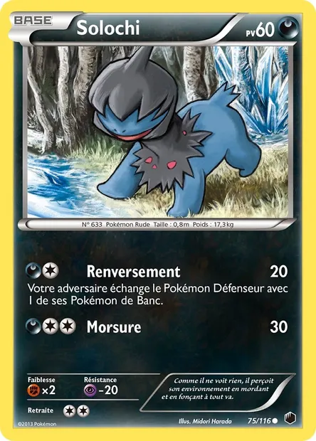 Solochi, carte Pokémon PLF 75 — extension Glaciation Plasma