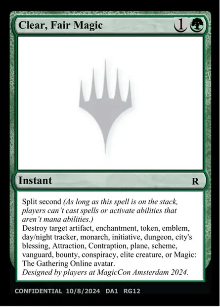 Clear, Fair Magic, Magic card UNK RG12b — Unknown Event set