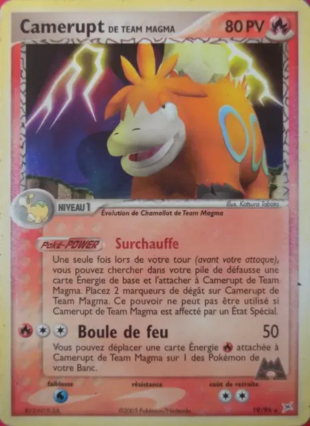Camerupt de Team Magma, carte Pokémon MA 19 — extension EX Team Magma vs Team Aqua