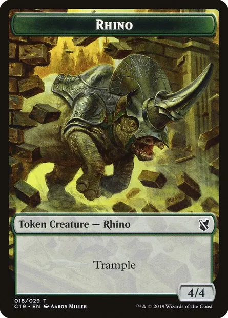 Rhino, Magic card TC19 18 — Commander 2019 Tokens set