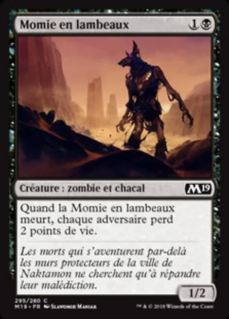 Momie en lambeaux, carte Magic M19 295 — extension Core Set 2019