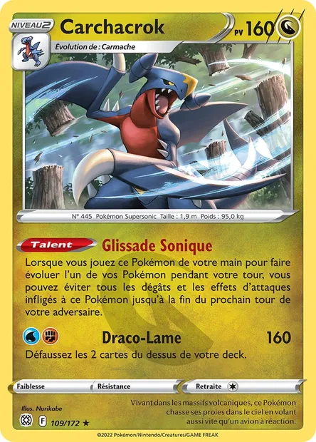 Carchacrok, carte Pokémon BRS 109 — extension Stars Étincelantes