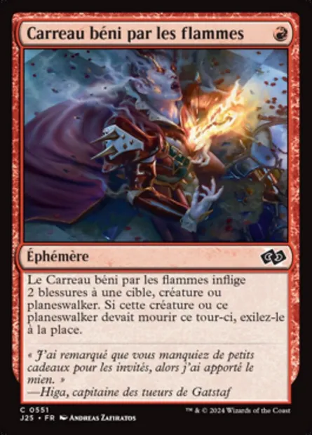 Carreau béni par les flammes, carte Magic J25 551 — extension Foundations Jumpstart