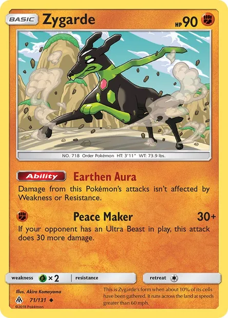 Zygarde, Pokémon card FLI 71 — Forbidden Light set