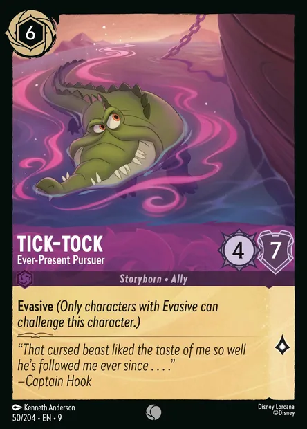 Tick-Tock - Ever-Present Pursuer, Disney Lorcana card CH9-050 — Fabled set