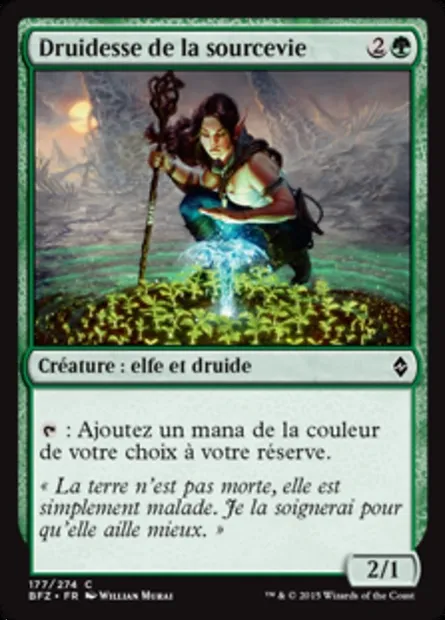 Druidesse de la sourcevie, carte Magic BFZ 177 — extension La bataille de Zendikar