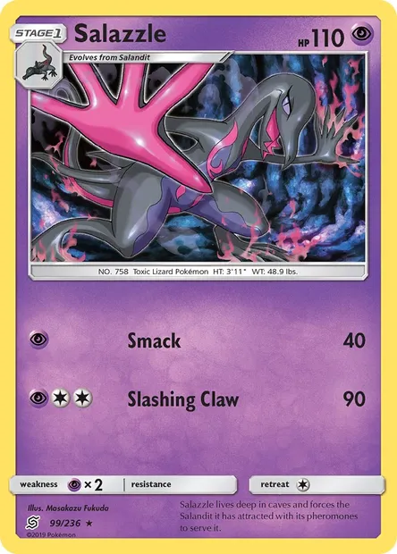 Salazzle, Pokémon card UNM 99 — Unified Minds set