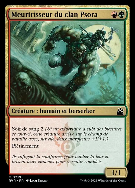 Meurtrisseur du clan Psora, carte Magic RVR 219 — extension Ravnica Remastered