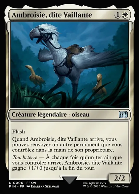 Ambroisie, dite Vaillante, carte Magic FIN 6 — extension Final Fantasy