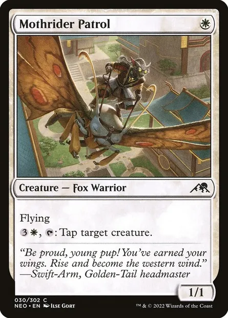 Mothrider Patrol, Magic card NEO 30 — Kamigawa: Neon Dynasty set