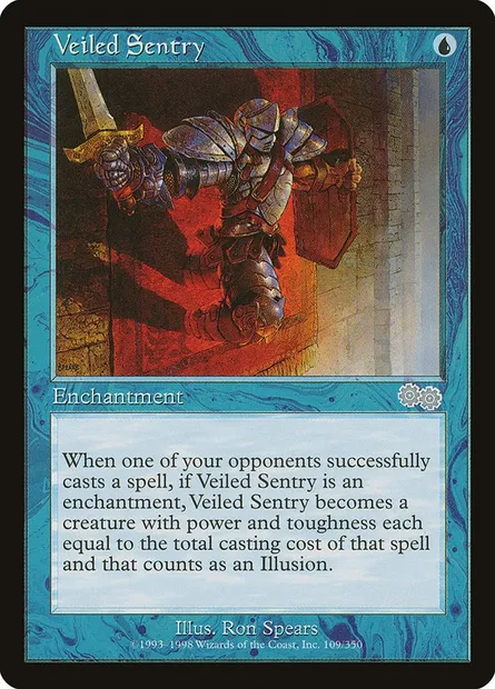 Veiled Sentry, Magic card USG 109 — Urza's Saga set