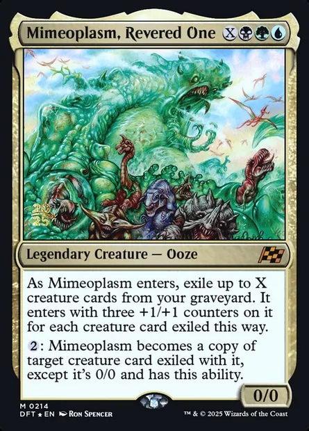 Mimeoplasm, Revered One, Magic card PDFT 214s — Aetherdrift Promos set