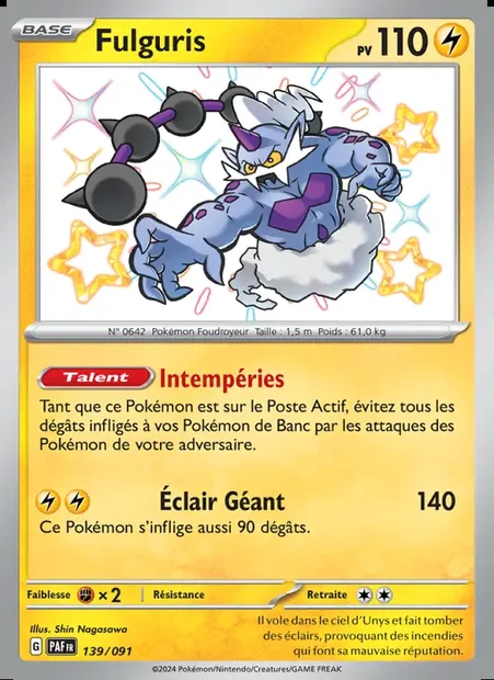 Fulguris, carte Pokémon PAF 139 — extension Destinées de Paldea