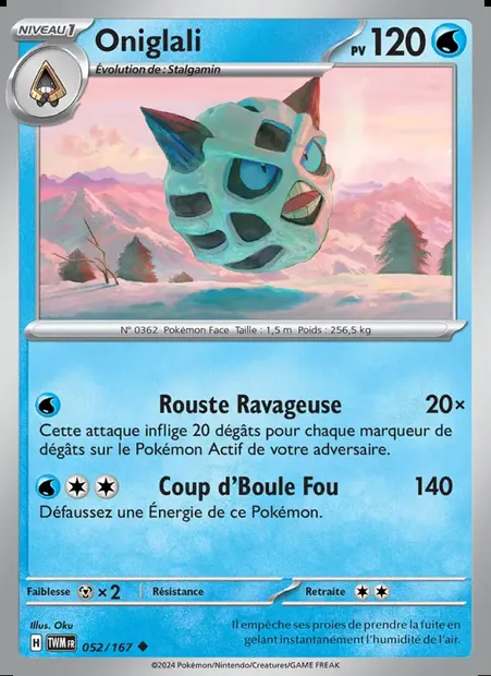 Oniglali, carte Pokémon TWM 052 — extension Mascarade Crépusculaire