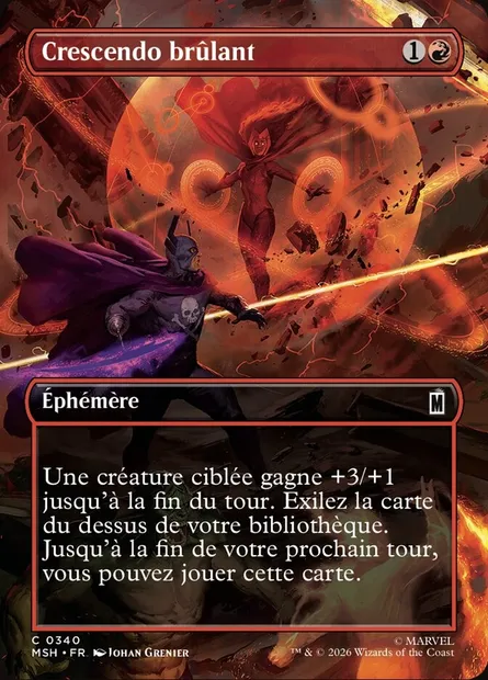 Crescendo brûlant, carte Magic MSH 340 — extension Marvel Super Heroes