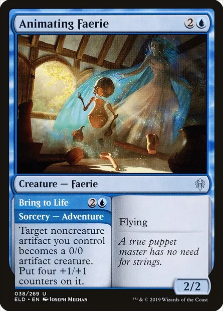 Animating Faerie // Bring to Life, Magic card ELD 38 — Throne of Eldraine set