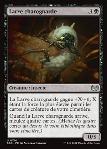 Larve charognarde, carte Magic DSC 134 — extension Duskmourn: House of Horror Commander