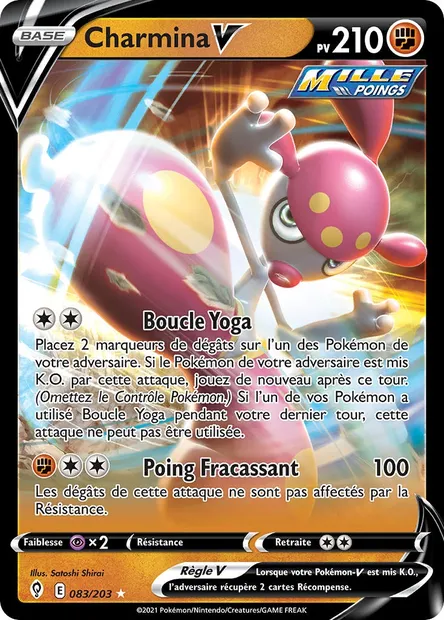 Charmina V, carte Pokémon EVS 83 — extension Évolution Céleste