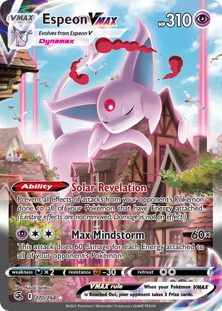 Espeon VMAX, Pokémon card FST 270 — Fusion Strike set