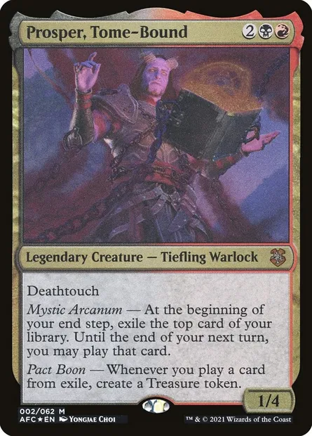Prosper, Tome-Bound, Magic card OAFC 2 — Forgotten Realms Commander Display Commanders set