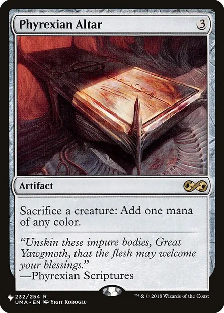 Autel phyrexian, carte Magic PLST UMA-232 — extension The List