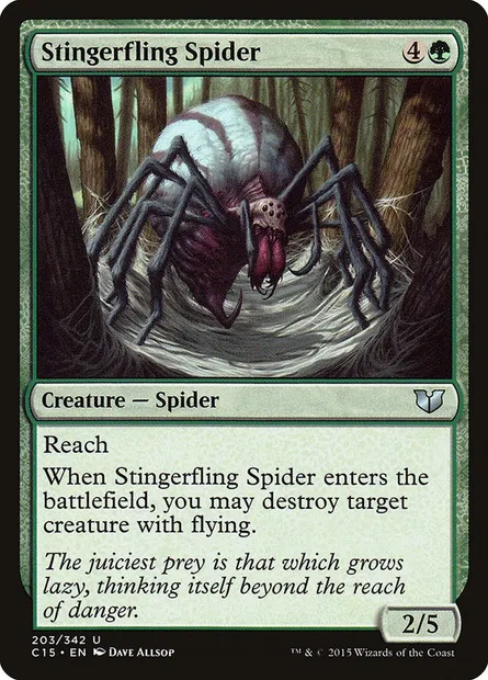 Stingerfling Spider, Magic card C15 203 — Commander 2015 set