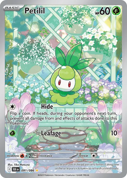 Petilil, Pokémon card BLK 091 — Black Bolt set