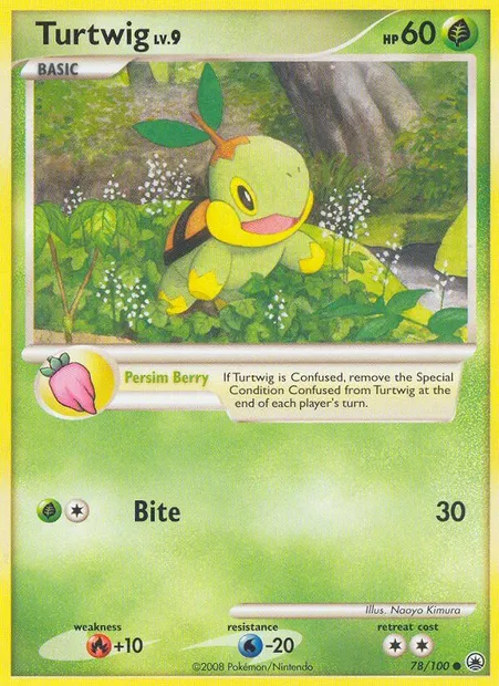 Tortipouss, carte Pokémon MD 78 — extension Aube Majestueuse