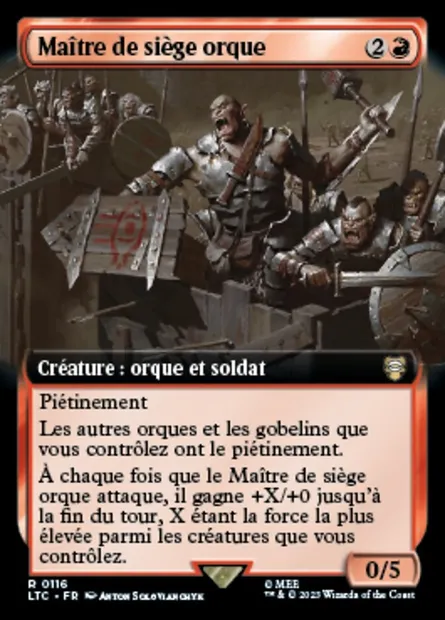 Maître de siège orque, carte Magic LTC 116 — extension Tales of Middle-earth Commander