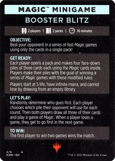 Booster Blitz, carte Magic MKHM 2 — extension Kaldheim Minigames