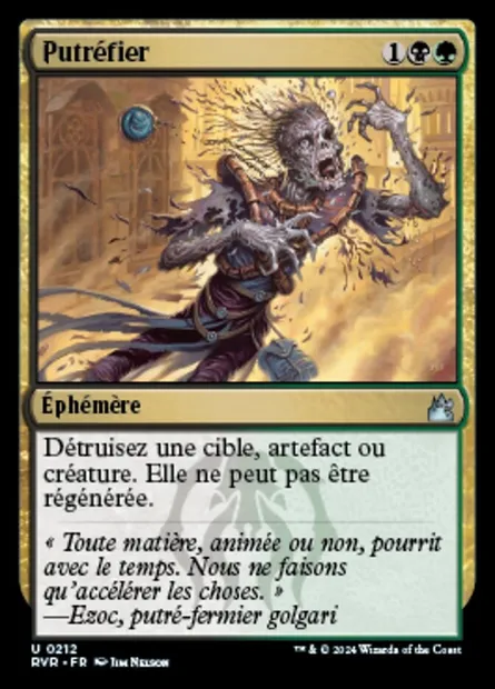Putréfier, carte Magic RVR 212 — extension Ravnica Remastered