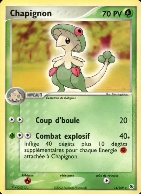Chapignon, carte Pokémon RS 16 — extension EX Rubis & Saphir