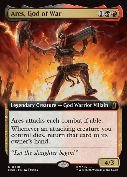 Ares, God of War, Magic card MSH 418 — Marvel Super Heroes set
