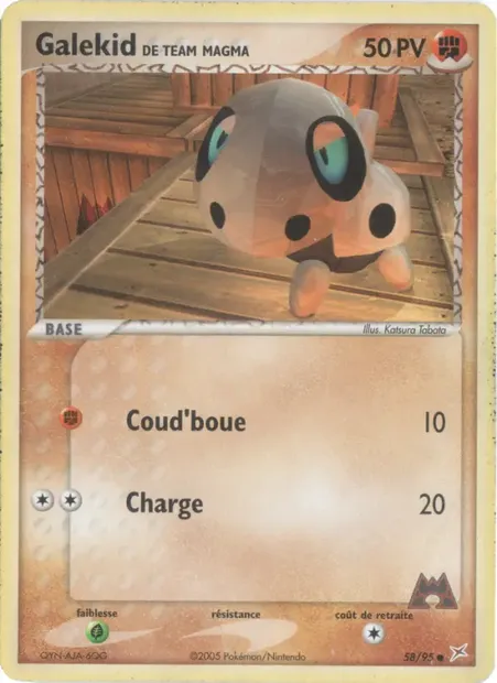 Galekid de Team Magma, carte Pokémon MA 58 — extension EX Team Magma vs Team Aqua