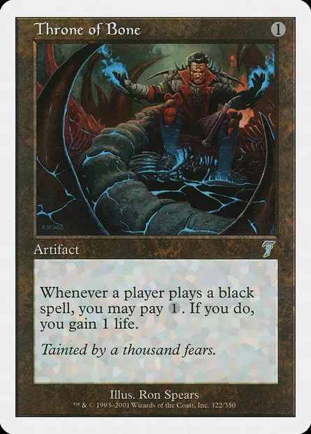 Trône d'os, carte Magic 7ED 322 — extension Septième Edition